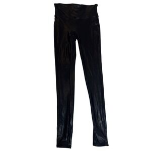 Spanx Faux Leather Leggings High Waisted Black Womens Size S/P